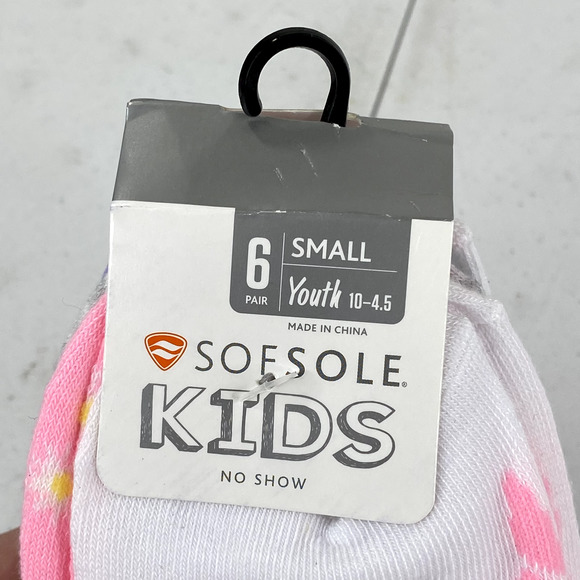 Sof Sole Unicorn 6Pk No Show Socks Small - Picture 3 of 5